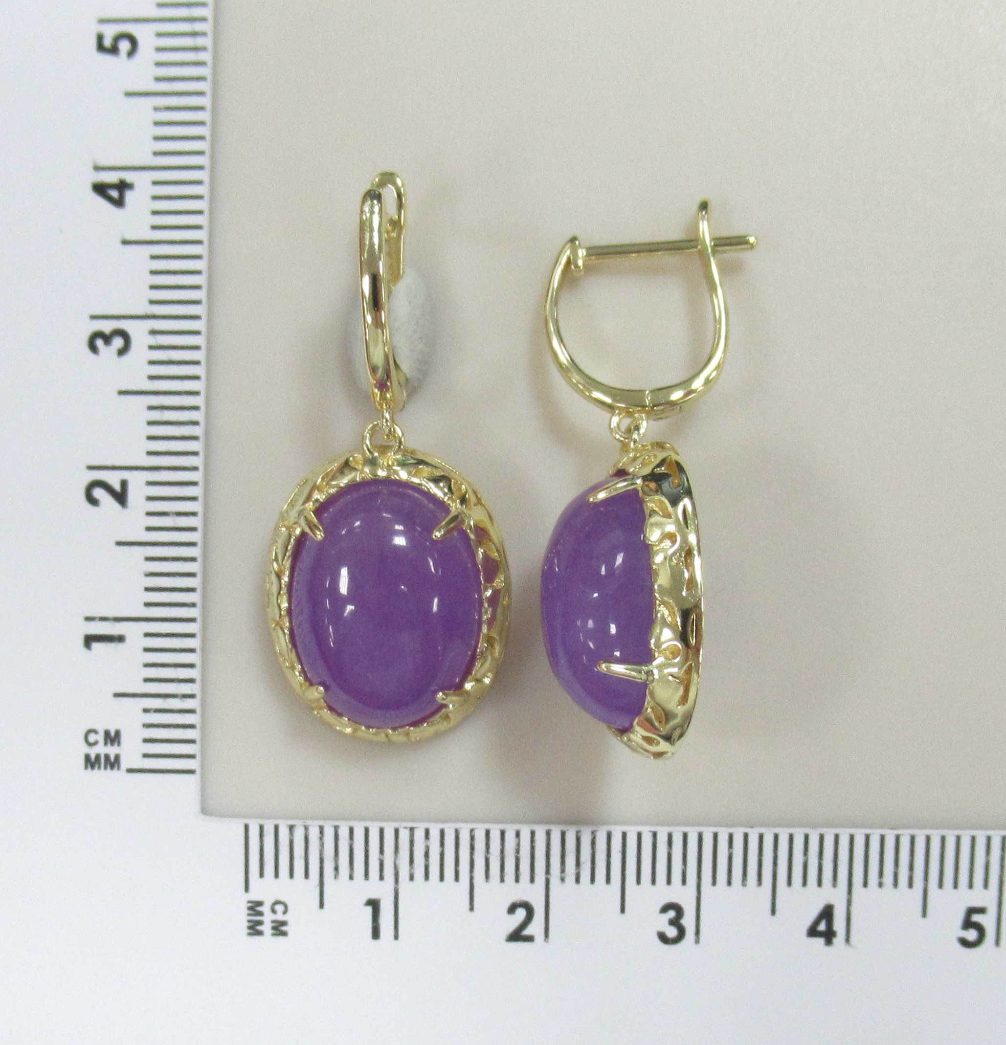 Серебряные серьги с лавандовыми жадеитами